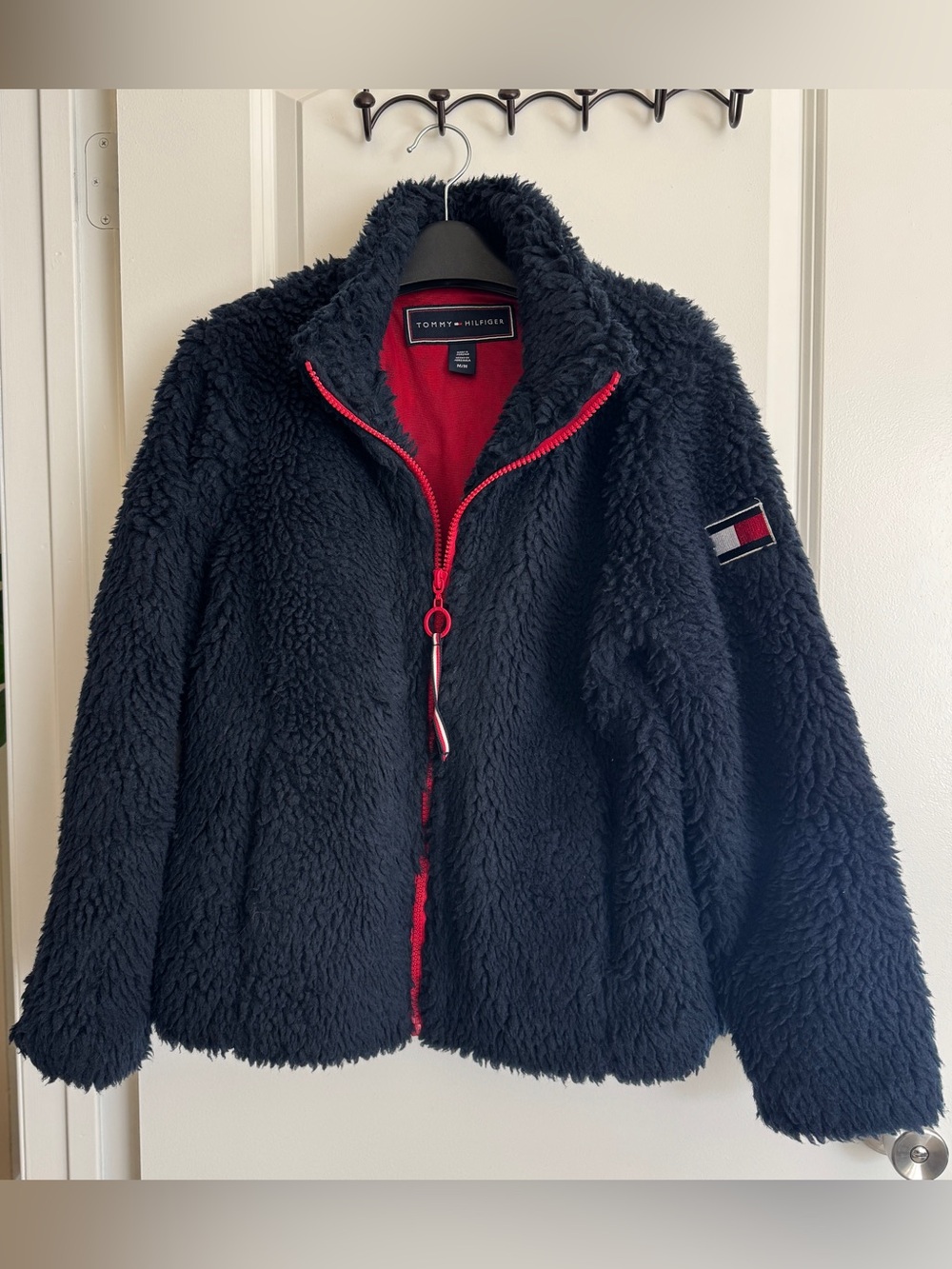 Tommy Hilfiger Women's Navy Sherpa Jacket